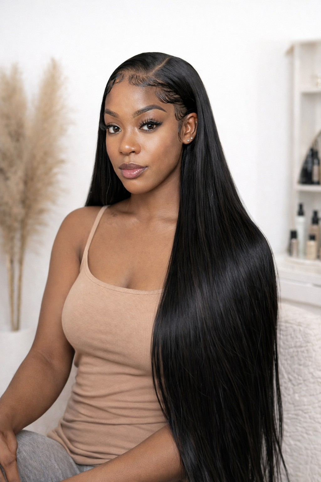 Baddie Straight HD Lace Wig – Perruque Cheveux Naturels